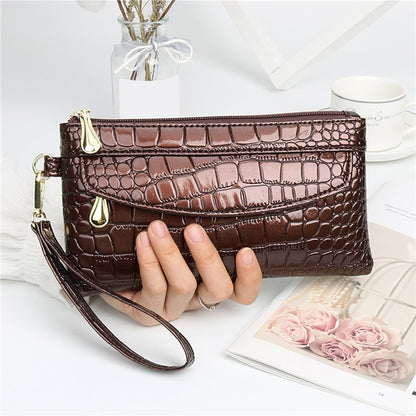 Fashion Women Wallets Dull Polish Leather Wallet Double Zipper Day Clutch Purse Wristlet Portefeuille Handbags Carteira Feminina