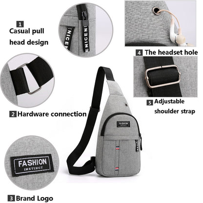 Men Multifunction Shoulder Bag Fashion Oxford Crossbody Bag on Shoulder Travel Bag Pack Messenger Pack Chest Bag for Male Bags