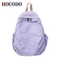 HOCODO New Canvas Backpack Solid Color Casual Women&#39;s Backpack High Quality Travel Female Backpack Schoolbags For Teenager Girls