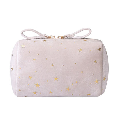 Soft Velvet Girl Portable Cosmetic Bag Makeup Bag Organizer Lipstick Storage Bag Women Female Toiletry Beauty Make Up Case Pouch