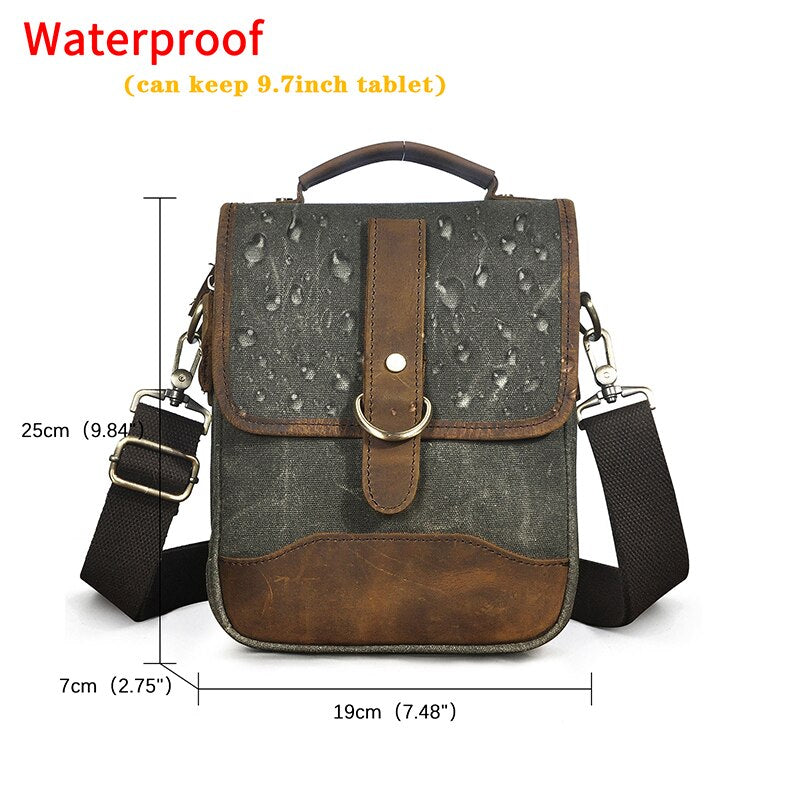 Original Leather Male Fashion Casual Tote Messenger bag Design Satchel Crossbody One Shoulder bag 8&quot; Tablets Pouch For Men 143-d