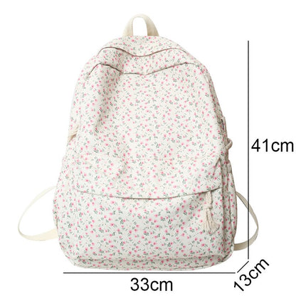 Trendy Ladies Kawaii Floral Print Waterproof Book Bag Fashion Women Cute Backpack Female Laptop College Backpack Girl School Bag