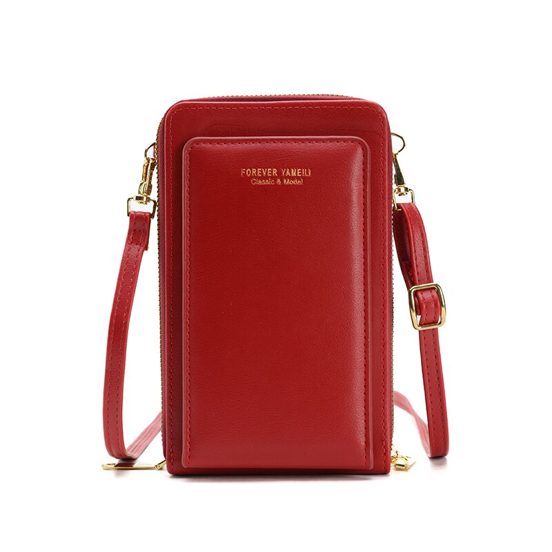 Women&#39;s Small Messenger Bag Screen Touchable Crossbody Mobile Phone Wallet Ladies Shoulder Coin Purse Card Holder For Female