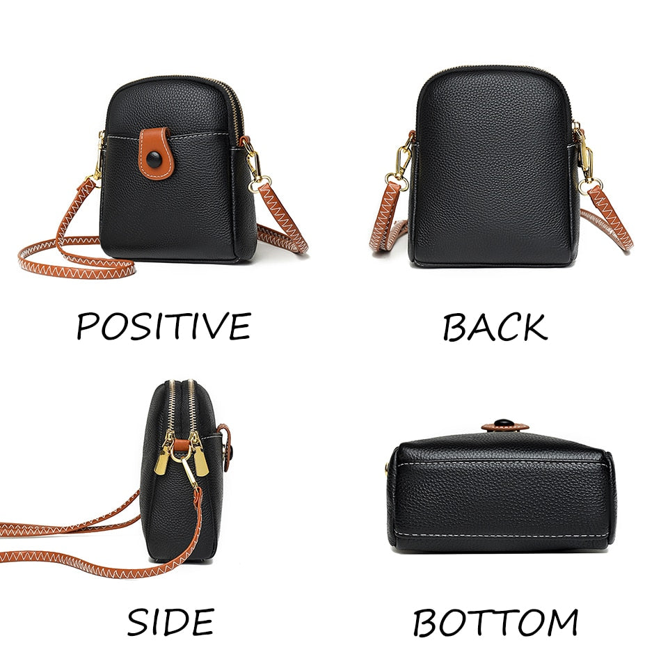 Fashion Women Mobile Phone Bag Casual Female PU Leather Crossbody Bag Simple Lady Small Messenger Bag Trendy Handbag Coin Purses