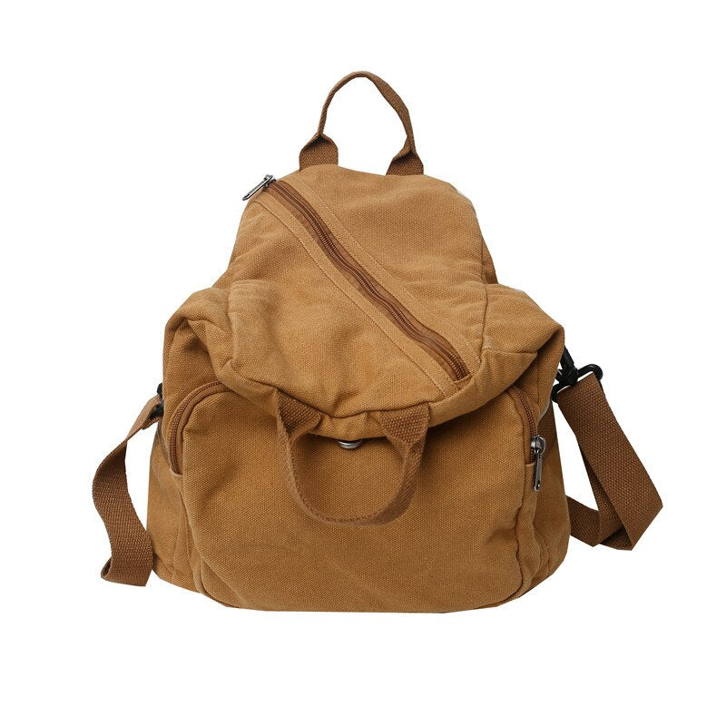 Laptop Girl Travel Brown Bag Fashion Female College Student Backpack Small Cool Women School Bags Ladies Canvas Vintage Backpack