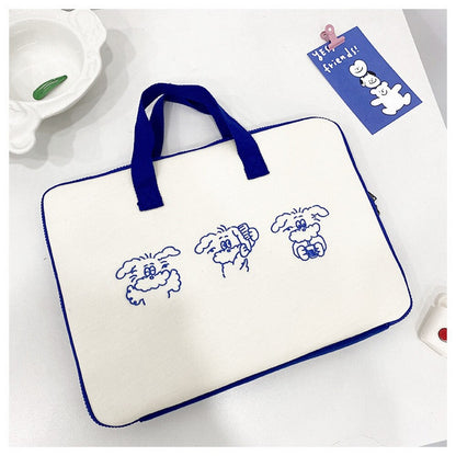 13 15 Inch Notebook Laptop Case For Macbook Carrying Bag Mac Ipad Pro 9.7 10.9 11 13.3 Inch Korea White Dog Tablet Sleeve Bag