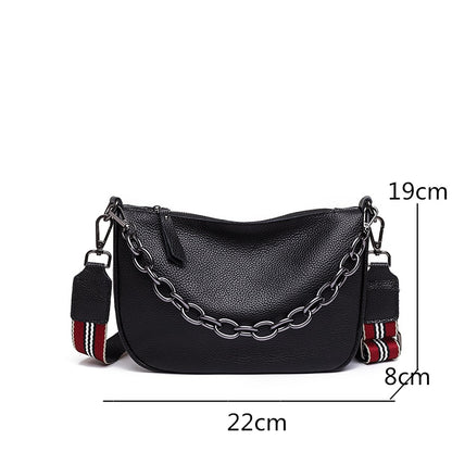 100% Genuine Leather Women Handbag Women Bag Fashion Chains Cowhide Female Shoulder Bag Designer Small Ladies Crossbody Tote bag