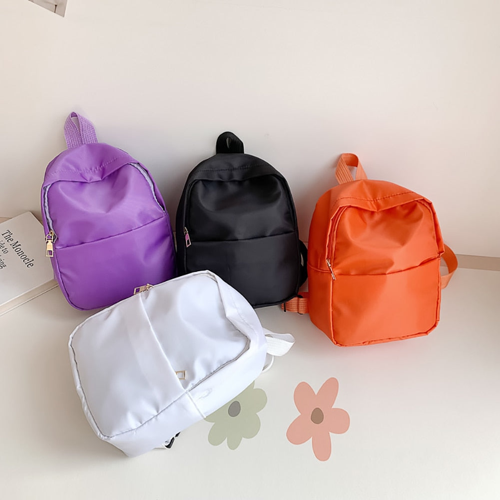 Women Fashion Backpack Casual Nylon Female School Bags for Teenager Girls Students Book Bags Solid Color Female Small Backpacks