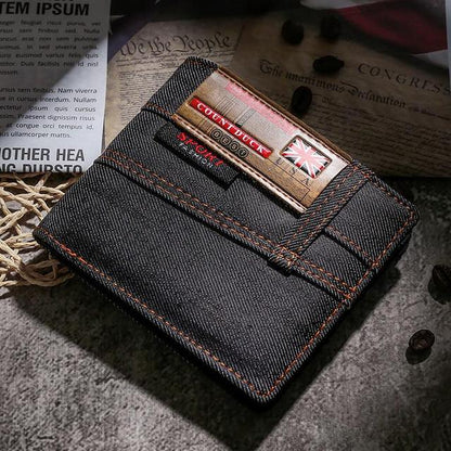 Vintage Men Wallet Coin Bag long style Purse Denim cloth Wallets for Men Zipper Wallet high-capacity Luxury Clutch Bag billetera