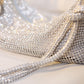 100% Handmade Rhinestone Evening Clutch Silver Sparkling Crystal Evening Wedding Tote Luxury Designer Shoulder Bag