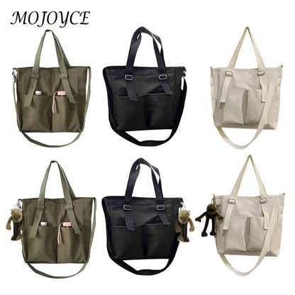 Fashion Zipper Nylon Handbags Large Capacity Pure Color Female Shoulder Bags Women Outdoor Business Traveling