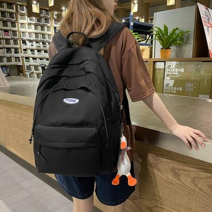 DCIMOR New Large Capacity Nylon Women Backpack Female Cool Waterproof Travel Bag Kawaii Girl Fashion Schoolbag Preppy Bookbag