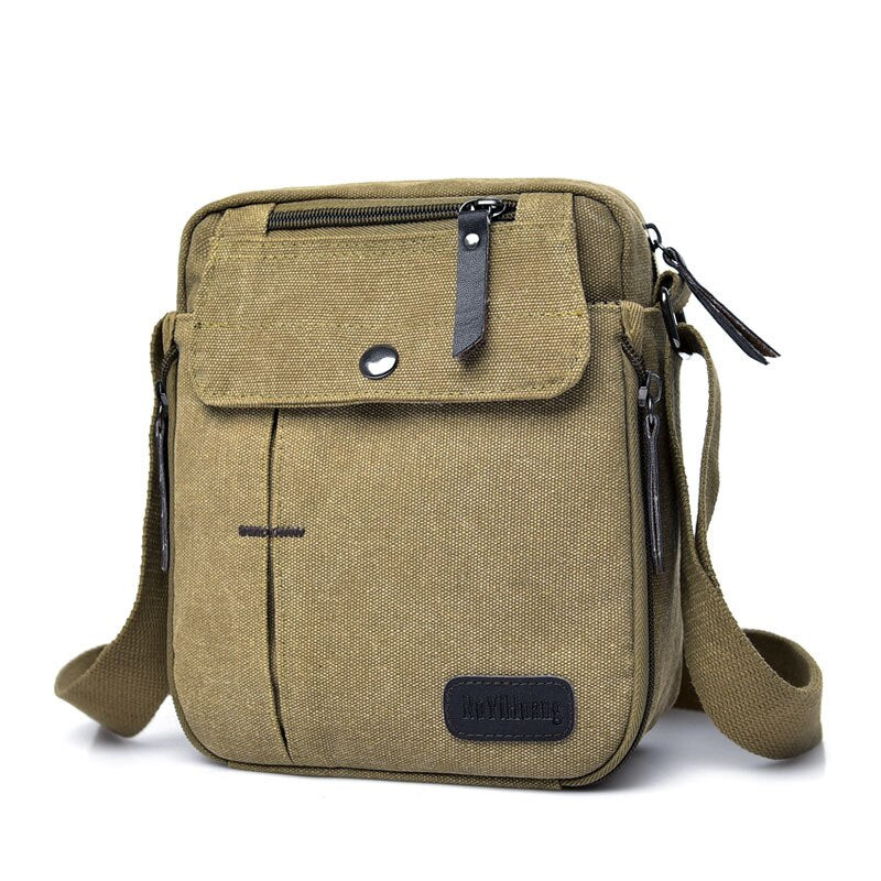 Men&#39;s Vintage Canvas Rucksack Crossbody Bag Zipper Shoulder Messenger Bag Sling Bag Multifunction Outdoor Travel Sport Back Pack