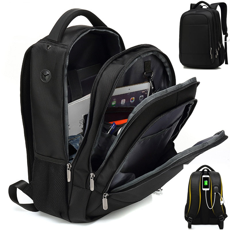 CFUN YA Luxury Large Laptop Backpack USB Men Women Computer SchoolBag Business Bag Oxford Waterproof Rucksack College Daypack