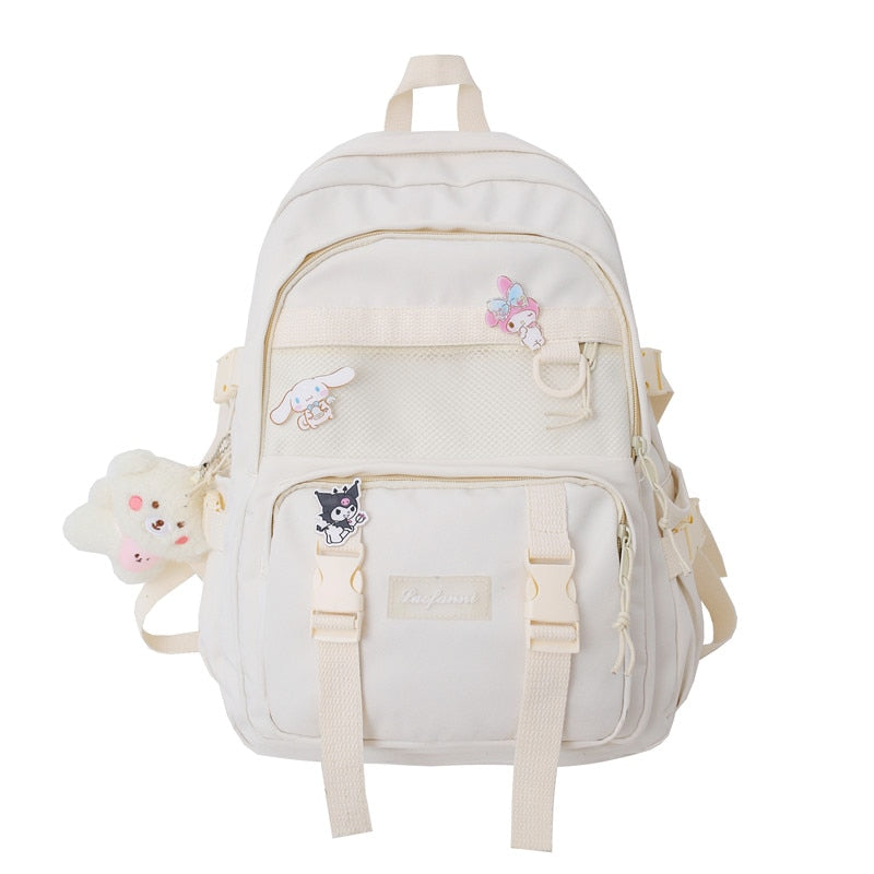 Fashion Girl Badge Waterproof Travel Mesh College Backpack Ladies Trendy Women School Bag Kawaii Female Laptop Backpack Cool Bag