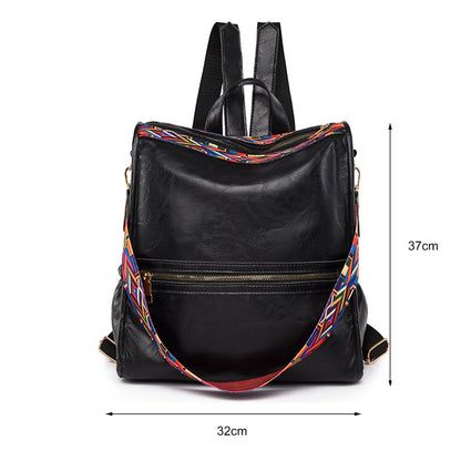 Fashion Backpack for Women Teenage Retro PU Large Capacity College School Bags for Women Students Shopping Travel