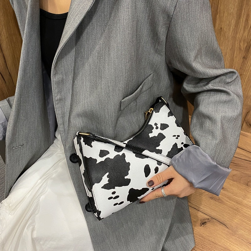 Fashion Zebra Print Women Luxury Handbag PU Leather Simple Underarm Shoulder Bags Female Daily Design Totes Purse Pouch