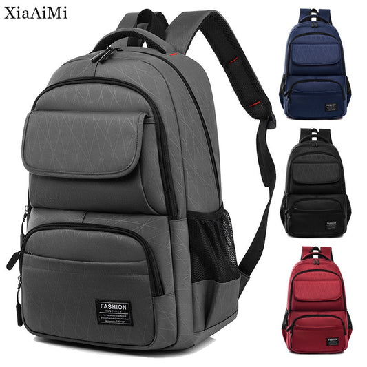 Large Capacity Fashion Solid Color Nylon Men&#39;S Backpack Travel Lightweight Shoulder Bag Boy Student School Bag