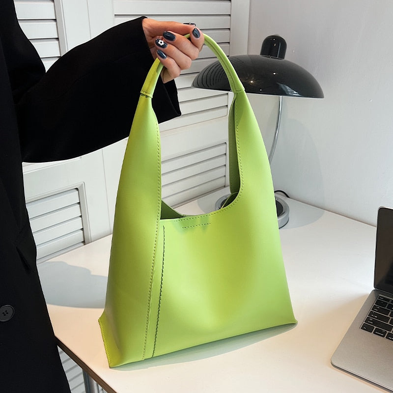 Light Luxury Designer Female Shoulder Bags New Fashion Trend Underarm Pack Ins Wild Travel Handbags Solid Color Women Bucket Bag