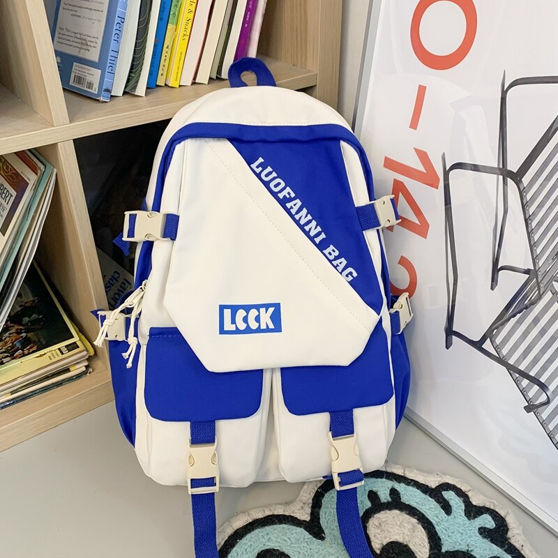 New Kawaii Letter Printing Women Backpack Fashion Waterproof Nylon Set Bag Rucksack Cool Schoolbag for Teen Girls Travel Mochila