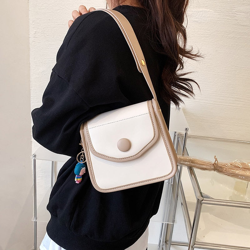 HOCODO Fashion Women Shoulder Bags Flap Crossbody Bags Simple Solid Color Messenger Bag Female Casual Crossbody Bags For Women