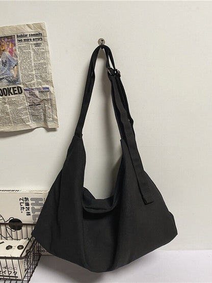 Women&#39;s Shopper Bags Canvas Solid Shoulder Large Capacity Shopping Casual Tote Handbag Ladies Solid Messenger Bags For Women