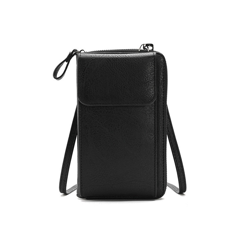 Fashion Women Wallets Dull Polish Leather Wallet Double Zipper Day Clutch Purse Wristlet Portefeuille Handbags Carteira Feminina