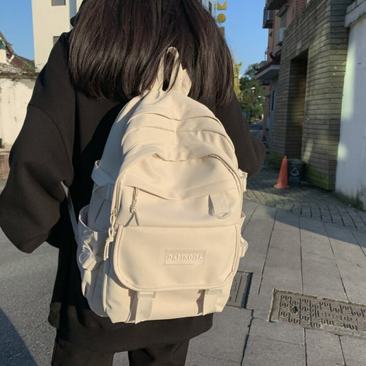 Cool Female Waterproof Backpack White College Backpacks Trendy Lady Laptop Book Girl Travel Student Bag Fashion Women School Bag