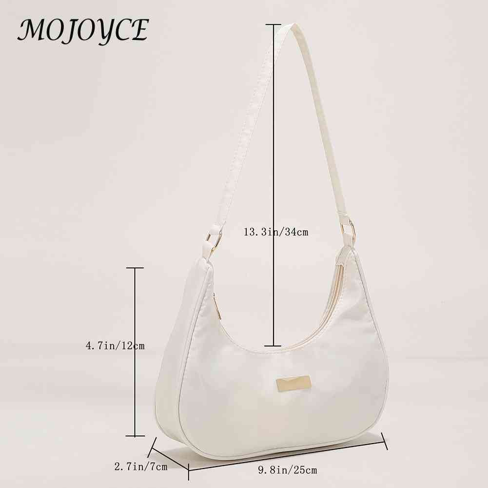 Women Nylon Solid Color Shoulder Bag Zipper Small Crescent Messenger Bag shoulder bag new shoulder bag purse mobile phone bag