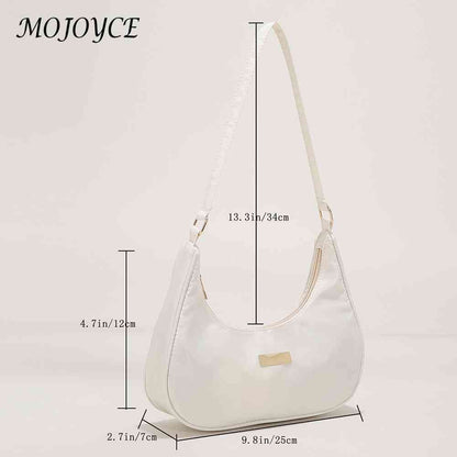 Women Nylon Solid Color Shoulder Bag Zipper Small Crescent Messenger Bag shoulder bag new shoulder bag purse mobile phone bag