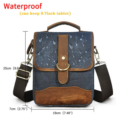 Original Leather Male Fashion Casual Tote Messenger bag Design Satchel Crossbody One Shoulder bag 8&quot; Tablets Pouch For Men 143-d