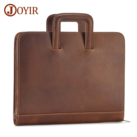 JOYIR Genuine Leather Vintage Men Briefcase for 13.3&quot; Laptop 12.9&quot; Tablet Handbag Business Portfolio Organizer Travel Office Bag