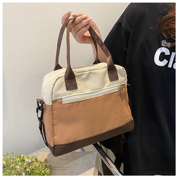 New Trend Women Canvas Shoulder Bag Large-capacity Tote Bag Crossbody Bags Female Handbag Canvas Reused Shopping Bag for Women