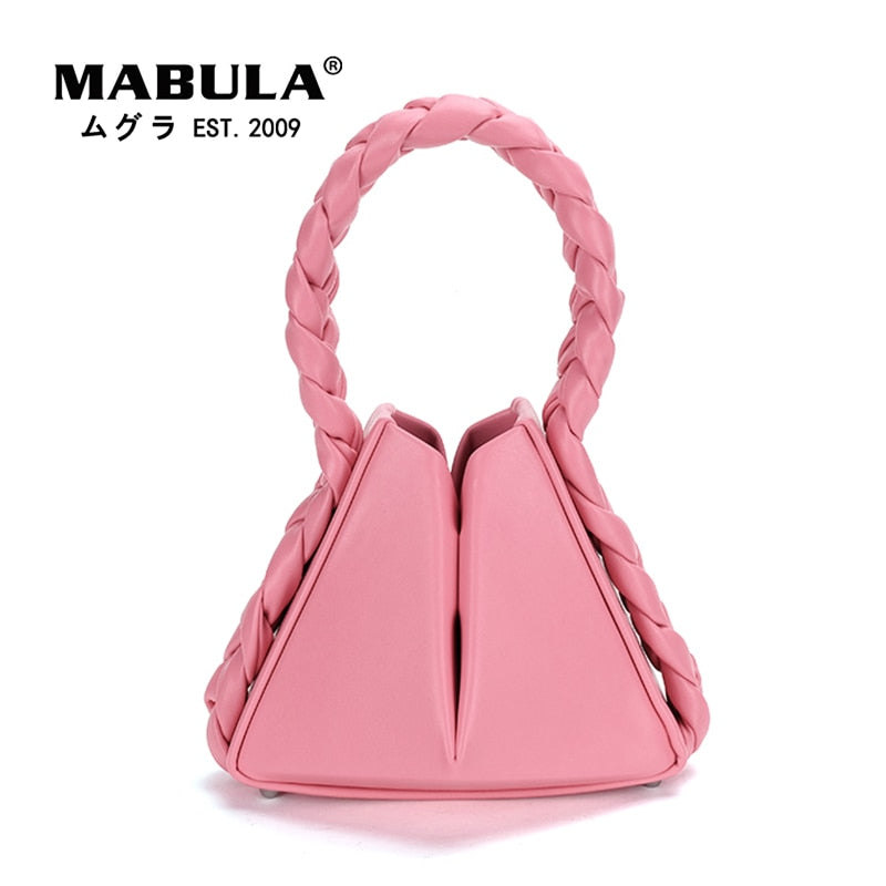 MABULA Fashion Luxury Design Women Shoulder Bags Small Bucket Totes Geometric Chic Handbags High Quality Crossbody Bag New Purse