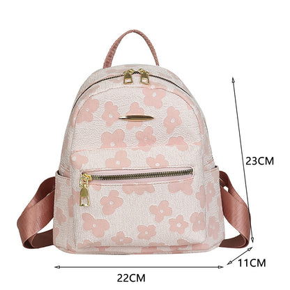 Fashion Women Mini Backpack Flower Print Pure Small Backpacks Canvas Student School Bag for Girls Portable Shoulder Rucksack New