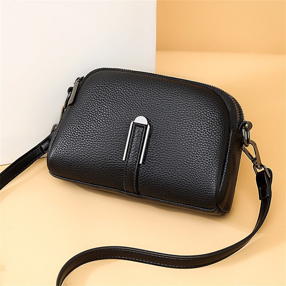 Luxury Fashion Women Genuine Leather Bags Brand Designer Top Layer Cowhide Shoulder Crossbody Bag Casual Trend Lady Small Purse