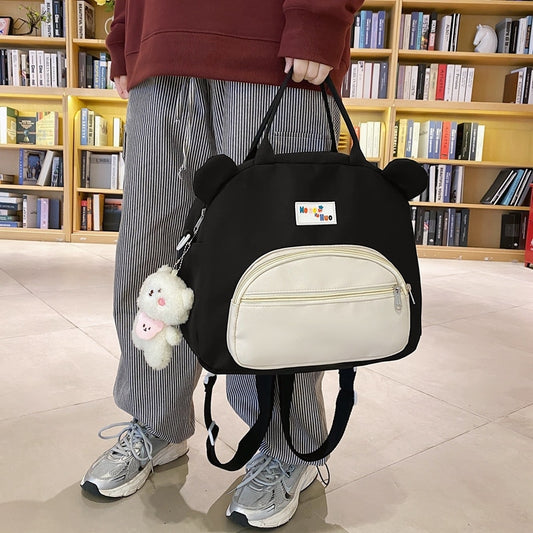 Japanese Kawaii 3D Bear Backpack Women Cute Portable College Schoolbag Waterproof Teen Girl Multifunctional Travel Shoulder Bags