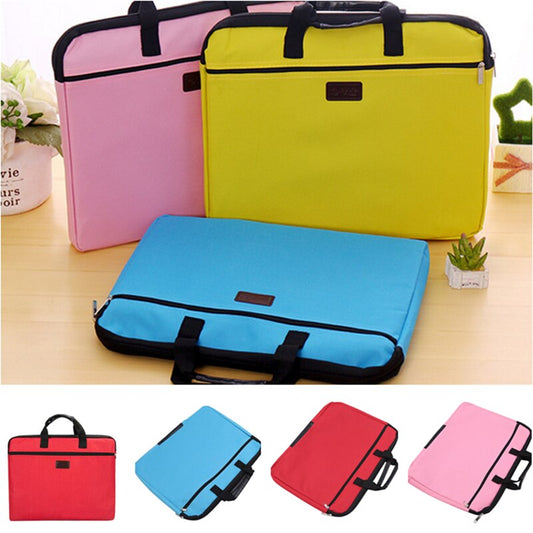 Portable document bag canvas A4 office zipper bag large capacity men women handbag multi-layer information bag briefcase meeting