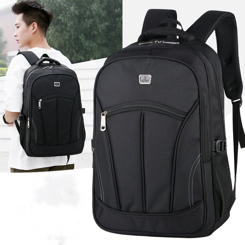 Large Capacity Men&#39;s Backpack Outdoor Travel Black Fashion Backpack Student School Bag Premium Oxford Cloth Laptop Bag