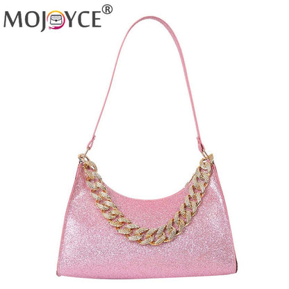 Fashion Sequin Shoulder Underarm Bags PU Leather Casual Women Handbags Purse Women Outdoor Business Traveling