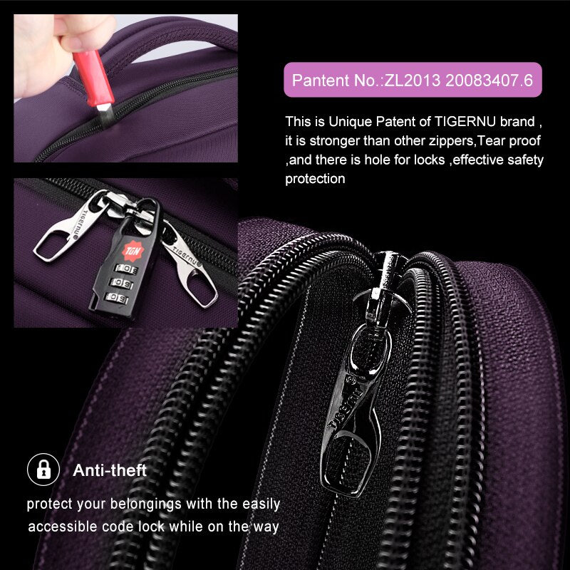 Tigernu 15.6 Anti Theft Backpack Women USB Back Bag School Travel Backpack For Teenagers Rucksack Laptop Backpack Waterproof Bag