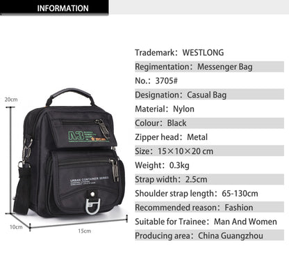 Tactical Men Messenger Nylon Bag Outdoor Army Multifunction Travel Bag Waterproof Phone Shoulder Military Crossbody Pockets 3705