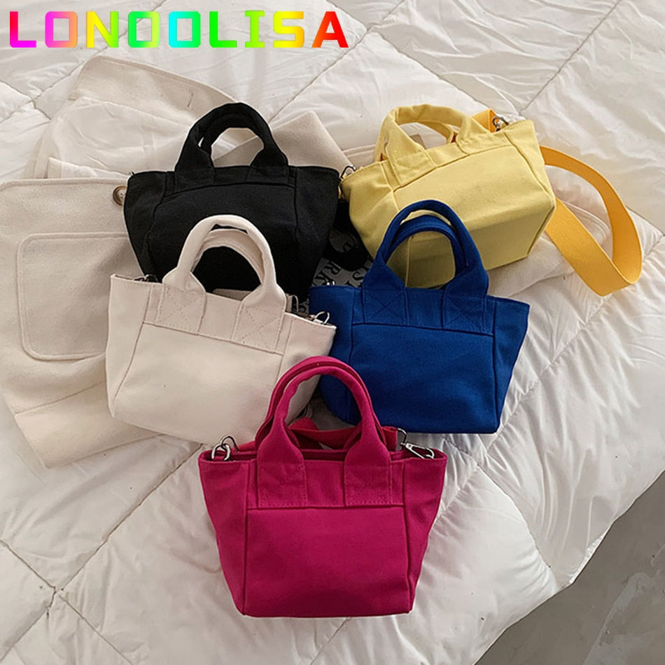 Fashion Small  Canvas Tote Bags for Women Large Capacity Shoulder Crossbody Bag Casual Travel Shopping Handbag Sac A Main