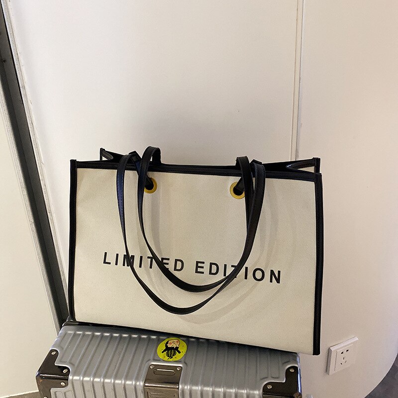 Fashion Letters Large Capacity Tote Bag Designer Canvas Women Shouler Bags Simpler Lady Handbags Big Shopper Purse Travel Bag