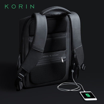 KORIN Original Men&#39;s Large-Capacity Commuter Business Simple 15.6-Inch Laptop Waterproof Backpack