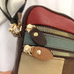 100% Genuine Leather Women Shoulder Bag Multi Zipper Soft Cowhide Girls  Small Mobile Phone bag Color Stitching Color Random
