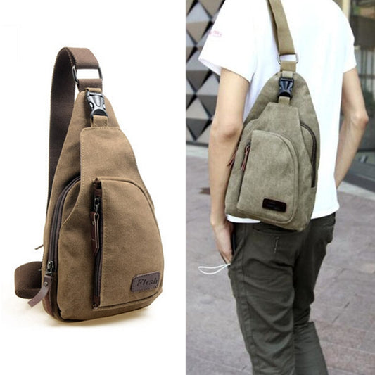 Men Shoulder Bags Canvas Waist Packs Sling Bag Crossbody Outdoor Sport Chest Messenger Bag Male Small Travel Phone Purse Bolsa