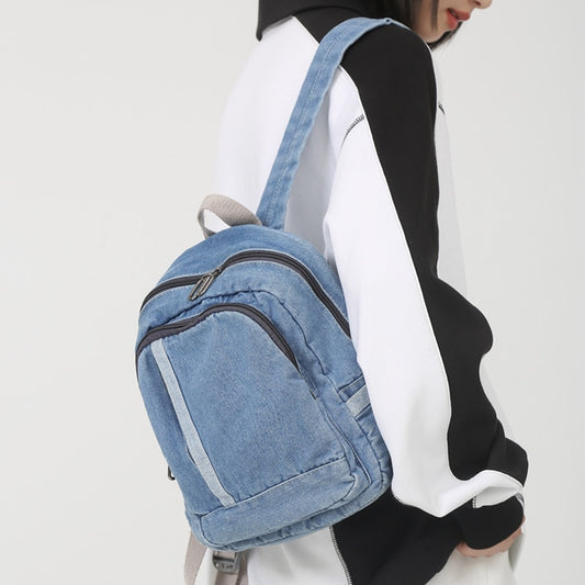 HOCODO Solid Color Backpack Female Fashion Travel Backpack For Teenage Multi Pocket Women Backpacks Denim School Bag Unisex