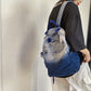 DCIMOR Fashion Denim Women Backpack Female Cool Gradient Jeans Travel Bag High Quality Bookbag Kawaii Girl Small Schoolbag Retro