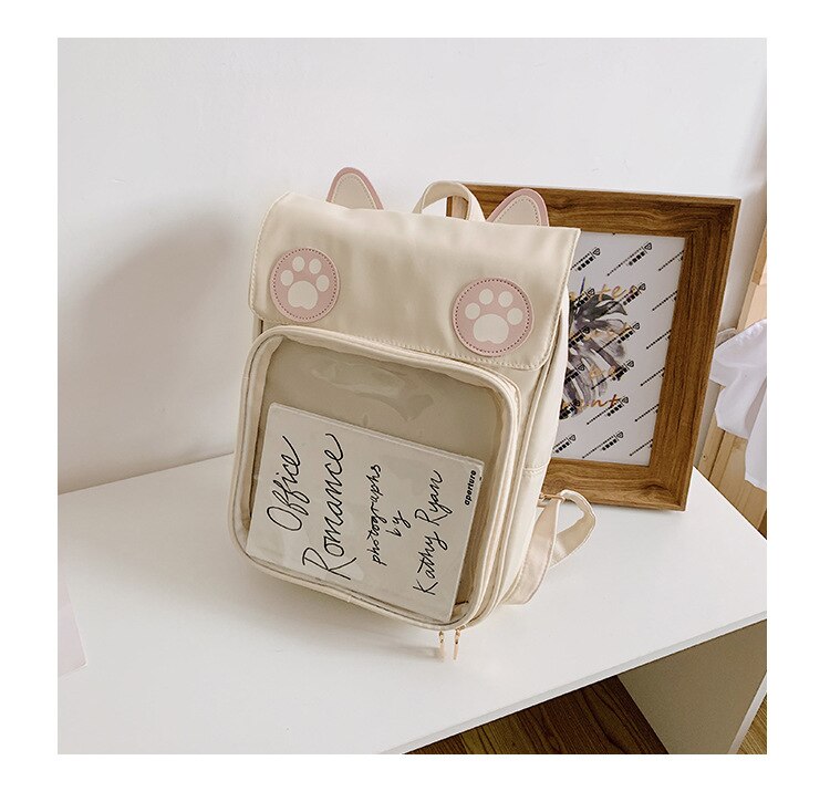 Ita Bag Cat Style Backpacks Paws Kawaii Harajuku Schoolbags Backpack for Teenager Girls Transparent Backpack Clear Itabag